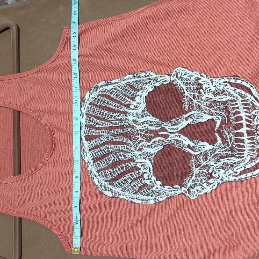 Ya Los Angeles Women's Racerback Tank Lace Skull Inlay Size Med - Picture 6 of 7
